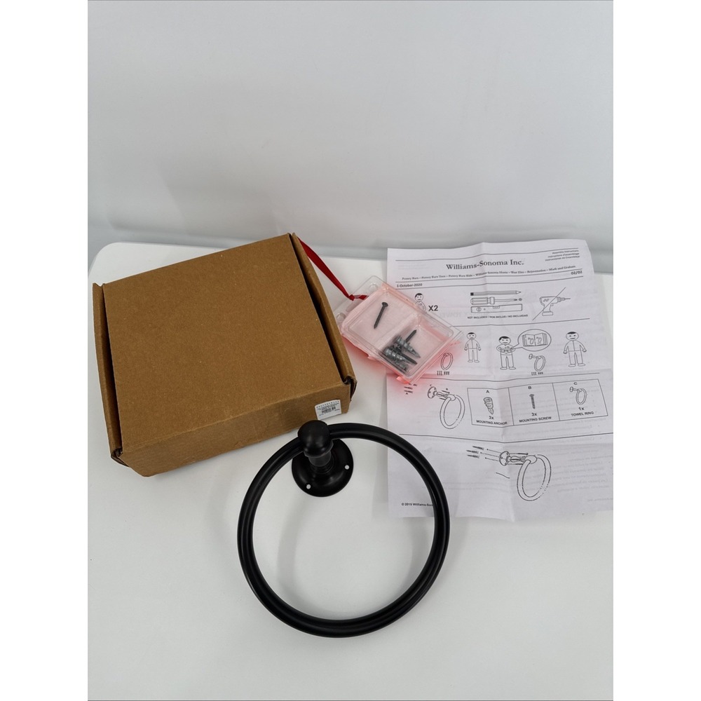 Pottery Barn Sussex Towel Ring Black Finish Remodeling Bathroom William Sonoma